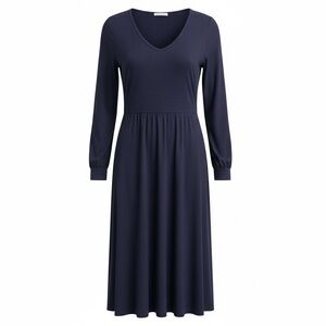 embroidered floral wedding dress GASA Gathered Dress in Abyssal Blue at Worthwhile